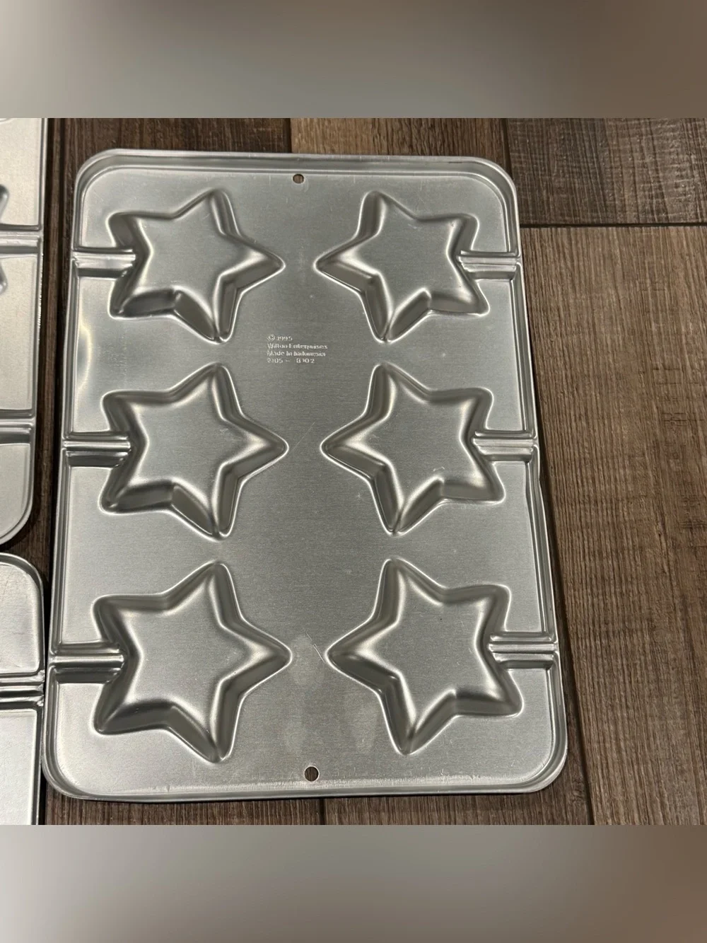 Set Of 3 Wilton Cookie Cake Pop Treat Pans Stars & Heart Vintage 1995